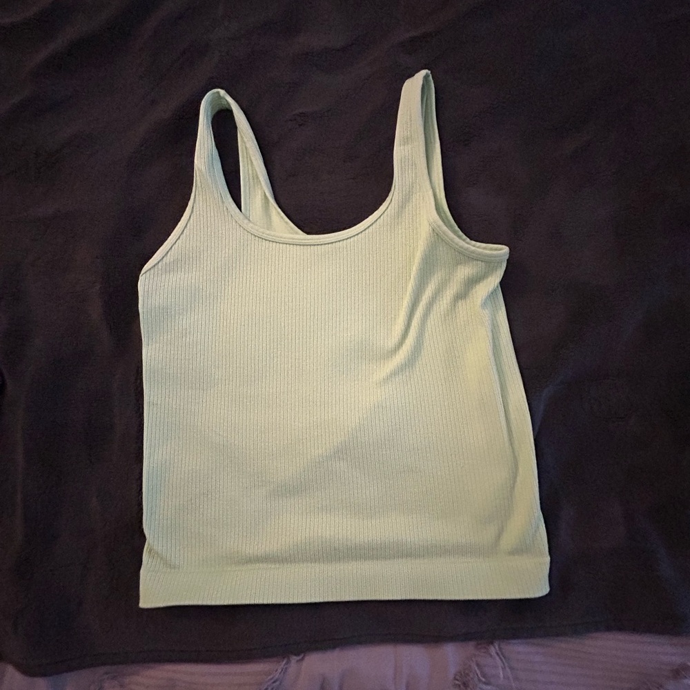 a new day Light Green Ribbed Tank Top